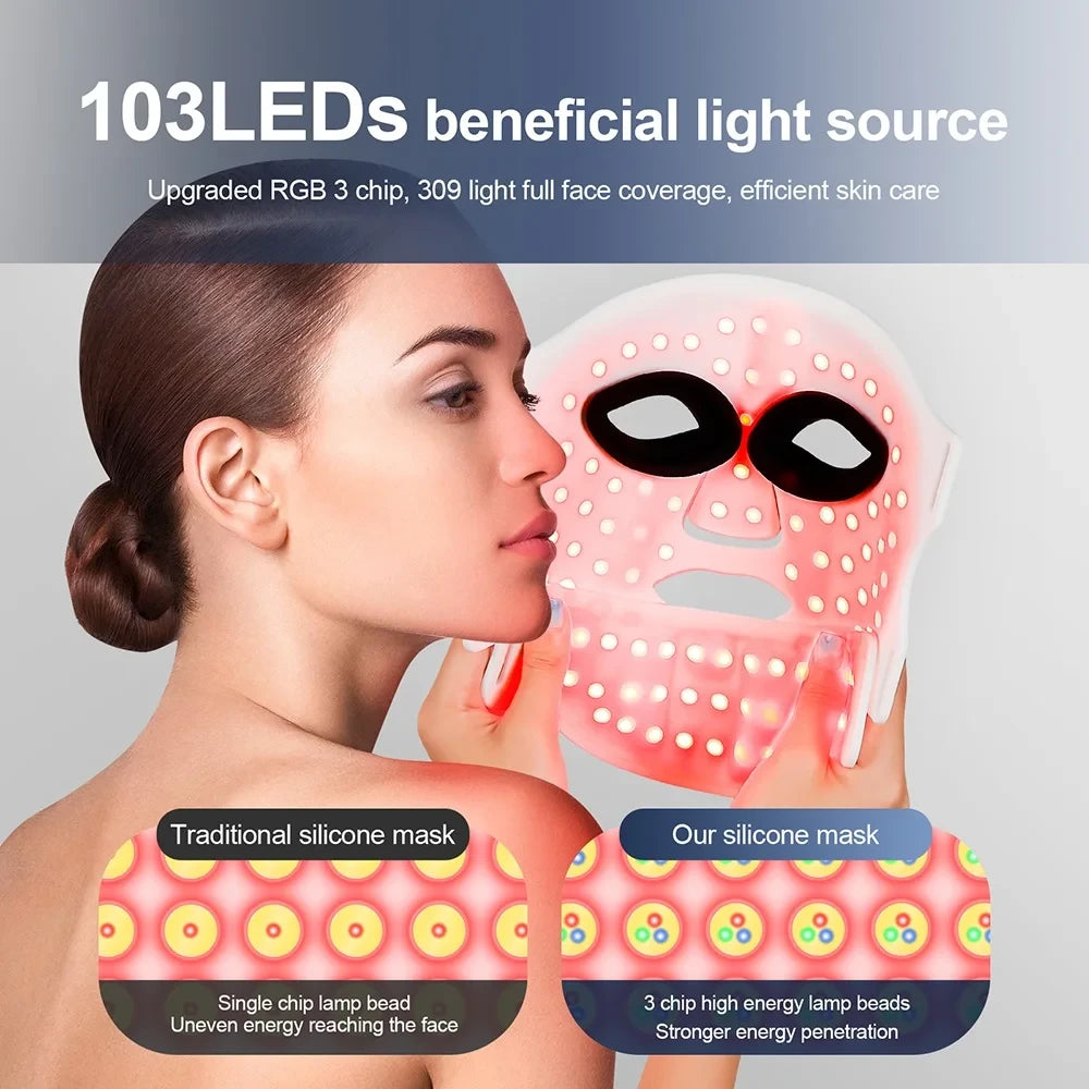 Silicone LED Photon Therapy Facial Mask